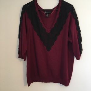 Lane Bryant Women’s V Neck Sweater with Lace